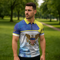 Personalized US Virgin Islands Zipper Polo Shirt Happy Independence Day