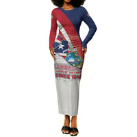 Liberia 1847 Long Sleeve Bodycon Dress Happy Independence Day