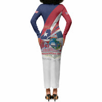 Liberia 1847 Long Sleeve Bodycon Dress Happy Independence Day