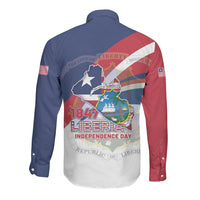 Liberia 1847 Long Sleeve Button Shirt Happy Independence Day