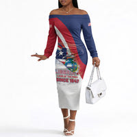 Liberia 1847 Off The Shoulder Long Sleeve Dress Happy Independence Day