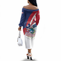 Liberia 1847 Off The Shoulder Long Sleeve Dress Happy Independence Day