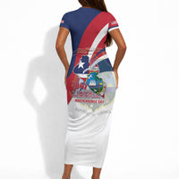 Liberia 1847 Short Sleeve Bodycon Dress Happy Independence Day