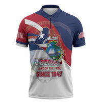 Liberia 1847 Zipper Polo Shirt Happy Independence Day