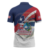 Liberia 1847 Zipper Polo Shirt Happy Independence Day