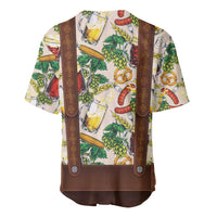 Oktoberfest Lederhosen Costume Baseball Jersey Food And Drink Pattern - Wonder Print Shop
