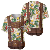 Oktoberfest Lederhosen Costume Baseball Jersey Food And Drink Pattern - Wonder Print Shop