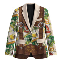 Oktoberfest Lederhosen Costume Blazer Food And Drink Pattern - Wonder Print Shop