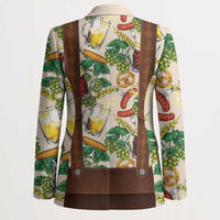 Oktoberfest Lederhosen Costume Blazer Food And Drink Pattern - Wonder Print Shop