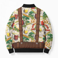 Oktoberfest Lederhosen Costume Bomber Puffer Jacket Food And Drink Pattern - Wonder Print Shop