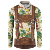 Oktoberfest Lederhosen Costume Button Sweatshirt Food And Drink Pattern - Wonder Print Shop