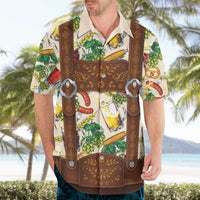 Oktoberfest Lederhosen Costume Hawaiian Shirt Food And Drink Pattern - Wonder Print Shop