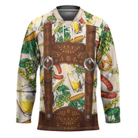 Oktoberfest Lederhosen Costume Hockey Jersey Food And Drink Pattern - Wonder Print Shop