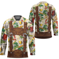 Oktoberfest Lederhosen Costume Hockey Jersey Food And Drink Pattern - Wonder Print Shop