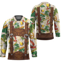 Oktoberfest Lederhosen Costume Hockey Jersey Food And Drink Pattern - Wonder Print Shop