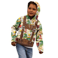 Oktoberfest Lederhosen Costume Kid Hoodie Food And Drink Pattern - Wonder Print Shop