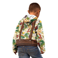 Oktoberfest Lederhosen Costume Kid Hoodie Food And Drink Pattern - Wonder Print Shop