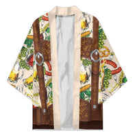 Oktoberfest Lederhosen Costume Kimono Food And Drink Pattern - Wonder Print Shop