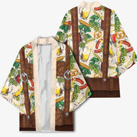 Oktoberfest Lederhosen Costume Kimono Food And Drink Pattern - Wonder Print Shop