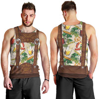 Oktoberfest Lederhosen Costume Men Tank Top Food And Drink Pattern - Wonder Print Shop