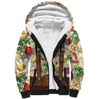 Oktoberfest Lederhosen Costume Sherpa Hoodie Food And Drink Pattern - Wonder Print Shop
