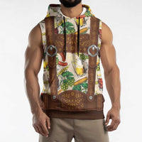 Oktoberfest Lederhosen Costume Sleeveless Hoodie Food And Drink Pattern - Wonder Print Shop