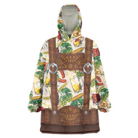 Oktoberfest Lederhosen Costume Wearable Blanket Hoodie Food And Drink Pattern - Wonder Print Shop