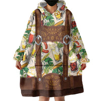 Oktoberfest Lederhosen Costume Wearable Blanket Hoodie Food And Drink Pattern - Wonder Print Shop