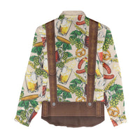 Oktoberfest Lederhosen Costume Women Casual Shirt Food And Drink Pattern - Wonder Print Shop