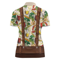 Oktoberfest Lederhosen Costume Women Polo Shirt Food And Drink Pattern - Wonder Print Shop