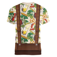 Oktoberfest Lederhosen Costume Women V-Neck T-Shirt Food And Drink Pattern - Wonder Print Shop