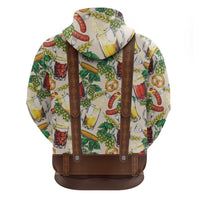 Oktoberfest Lederhosen Costume Zip Hoodie Food And Drink Pattern - Wonder Print Shop