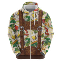 Oktoberfest Lederhosen Costume Zip Hoodie Food And Drink Pattern - Wonder Print Shop