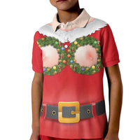 Funny Christmas Costume Kid Polo Shirt Busty Big Boobs - Wonder Print Shop