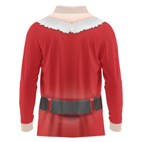 Funny Christmas Costume Long Sleeve Polo Shirt Busty Big Boobs - Wonder Print Shop