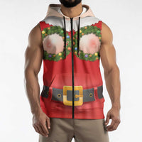 Funny Christmas Costume Sleeveless Zip Hoodie Busty Big Boobs - Wonder Print Shop