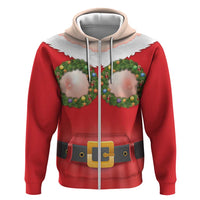 Funny Christmas Costume Zip Hoodie Busty Big Boobs - Wonder Print Shop