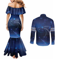 Jewish Hanukkah Festival Couples Matching Mermaid Dress and Long Sleeve Button Shirt Let's Get Lit