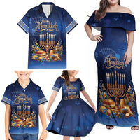Jewish Hanukkah Festival Family Matching Off Shoulder Maxi Dress and Hawaiian Shirt Let's Get Lit LT05 - Wonder Print Shop