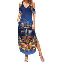 Jewish Hanukkah Festival Family Matching Summer Maxi Dress and Hawaiian Shirt Let's Get Lit LT05 - Wonder Print Shop