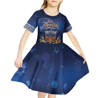 Jewish Hanukkah Festival Kid Short Sleeve Dress Let's Get Lit LT05 - Wonder Print Shop