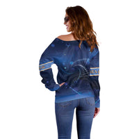 Jewish Hanukkah Festival Off Shoulder Sweater Let's Get Lit LT05 - Wonder Print Shop