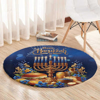 Jewish Hanukkah Festival Round Carpet Let's Get Lit