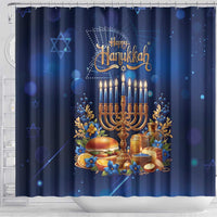 Jewish Hanukkah Festival Shower Curtain Let's Get Lit