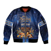Jewish Hanukkah Festival Sleeve Zip Bomber Jacket Let's Get Lit LT05 - Wonder Print Shop