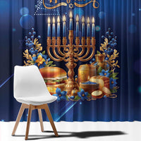 Jewish Hanukkah Festival Window Curtain Let's Get Lit LT05 - Wonder Print Shop