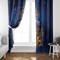 Jewish Hanukkah Festival Window Curtain Let's Get Lit LT05 - Wonder Print Shop