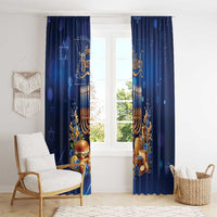 Jewish Hanukkah Festival Window Curtain Let's Get Lit LT05 - Wonder Print Shop
