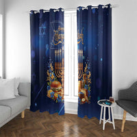 Jewish Hanukkah Festival Window Curtain Let's Get Lit LT05 - Wonder Print Shop