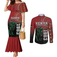 Personalised Kenya Jamhuri Day Couples Matching Mermaid Dress and Long Sleeve Button Shirt One Nation One Flag One People